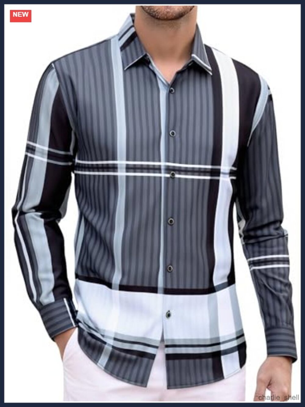 Wrinkle Free 4-Way Stretch Plaid Button Down Shirt Regular Fit